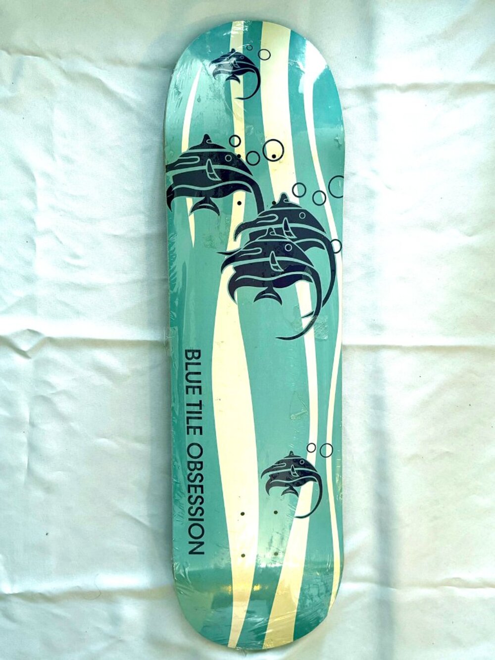 New Rare Blue Tile Obsession Skateboards - Logo Skateboard Deck 8.5 shrink